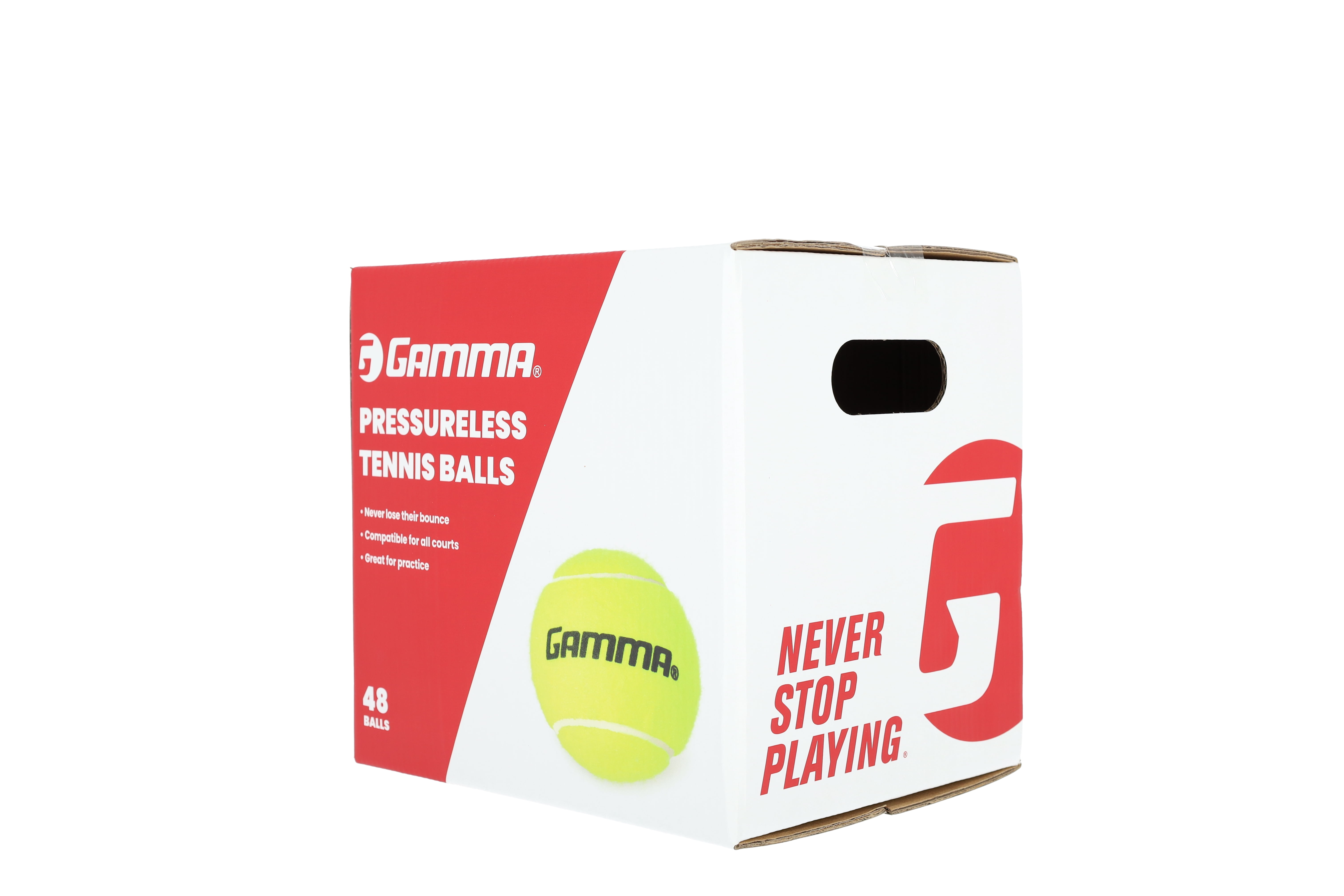 GAMMA Pressureless Tennis Balls, Yellow, Box of 48