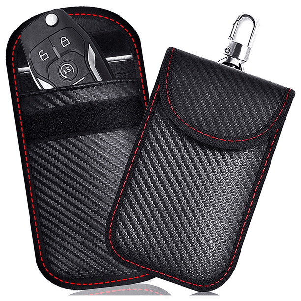 Pochette Faraday pour clés de voiture (2 pièces), pochette bloqueur de  signal de clé de voiture, sac Faraday pour blocage RFID de voiture sans clé,  antivol 