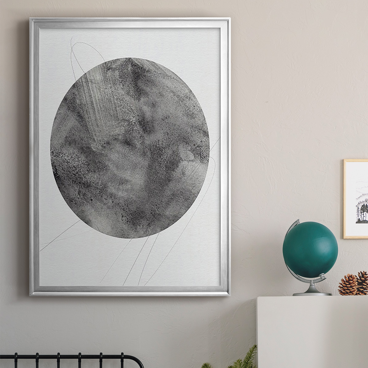 Graphite Moon II Premium Framed Print, in Gold, Black, or Silver - Ready to Hang