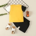 thumbnail image 4 of TAIAOJING Boys' Shorts Set Outfits Toddler Boys Short Sleeve Letter Prints T Shirt Pullover Tops Shorts Outfits For 3-6 Months, 4 of 6