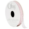 Offray Ribbon, Pink 3/8 inch Dots Sheer Ribbon, 15 feet