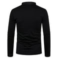 thumbnail image 4 of IROINNID Savings Button Up Shirts for Men Solid Deep V Stand Neck Long Sleeve Button T-shirt Tops Blouse,Black, 4 of 4