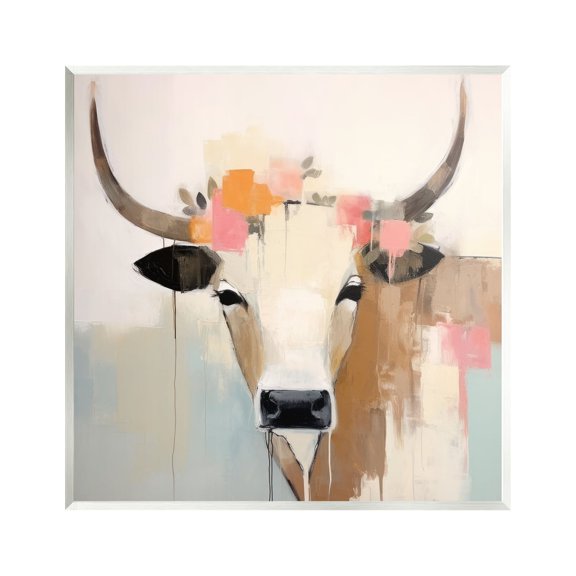 Stupell Industries Soft Cattle Abstraction Animals & Insects Painting Unframed Art Print Wall Art, 12 x 12