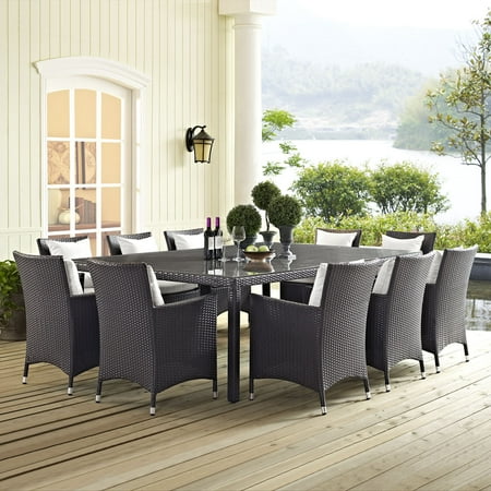 Modway Convene 90" Outdoor Patio Dining Table in Espresso