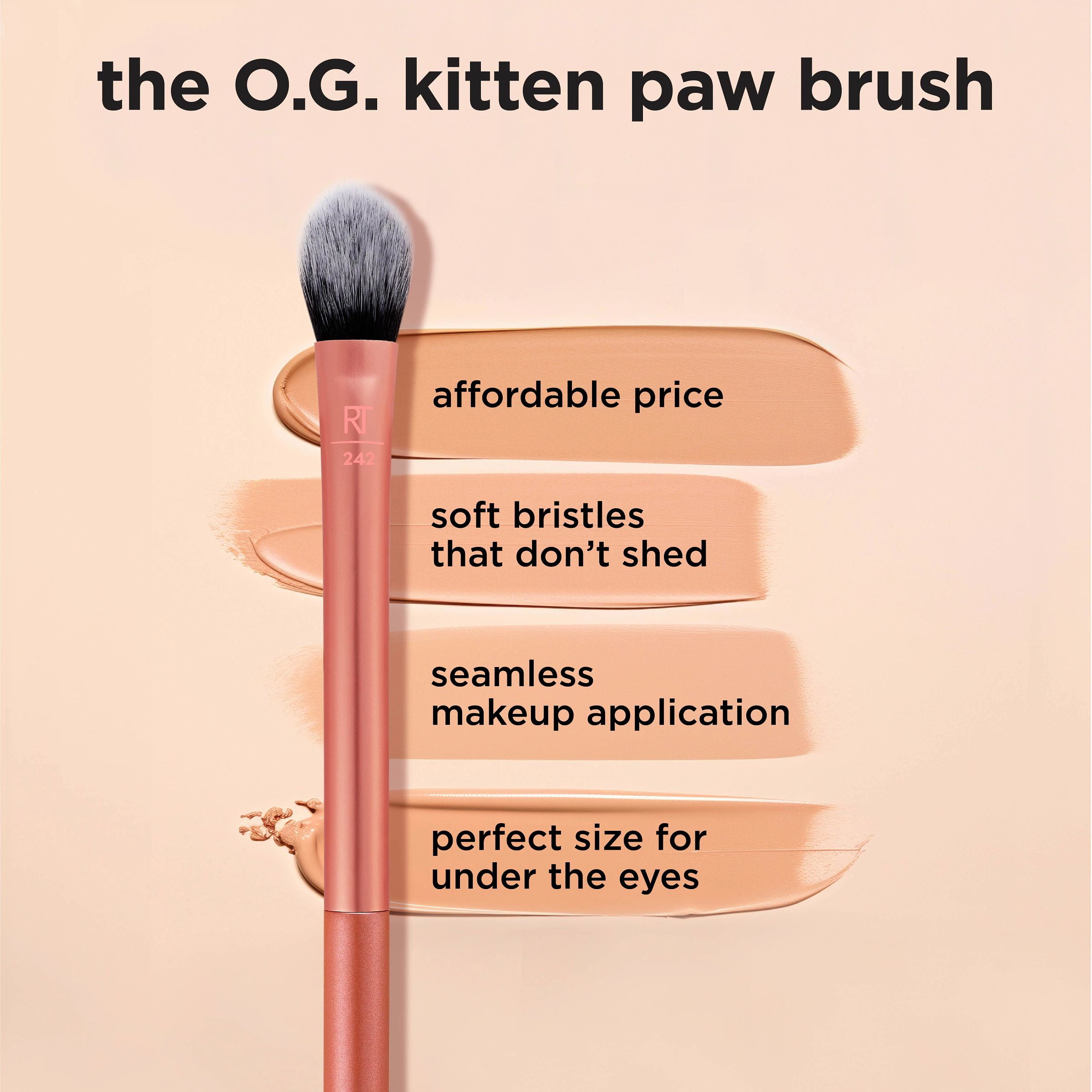 Real Techniques Brightening Concealer Makeup Brush, for Eye Cream & Concealer, 1 Count