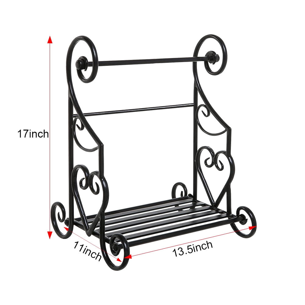 Lowestbest Freestanding Paper Towel Holder, Metal Kitchen Countertop Stand with Spice/Condiment Shelf Rack Lowestbest Freestanding Paper Towel Holder, Metal Kitchen Countertop Stand with Spice/Condiment Shelf Rack
