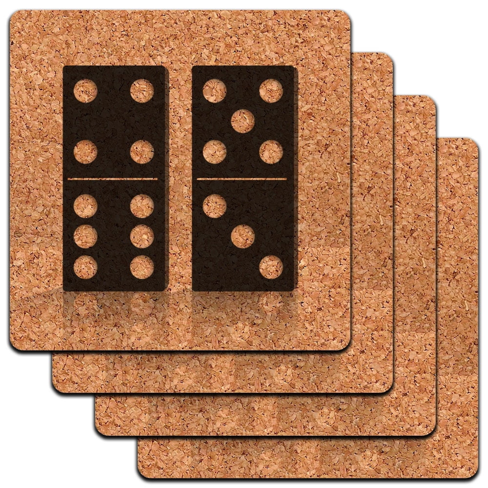 Black Dominoes Game Low Profile Cork Coaster Set - Walmart ...