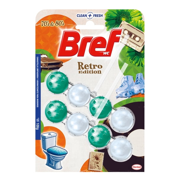 Pastilla sanitaria para baño en canastilla Bref WC Retro Edition 100g