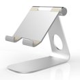 thumbnail image 1 of Soporte ajustable para tableta, soporte para iPad, soporte de escritorio de aluminio para tableta compatible con iPad Air 4/Mini, nuevo iPad 10.2/9.7, iPad Pro 11/12.9, Samsung, Nintendo y más, platea, 1 of 3