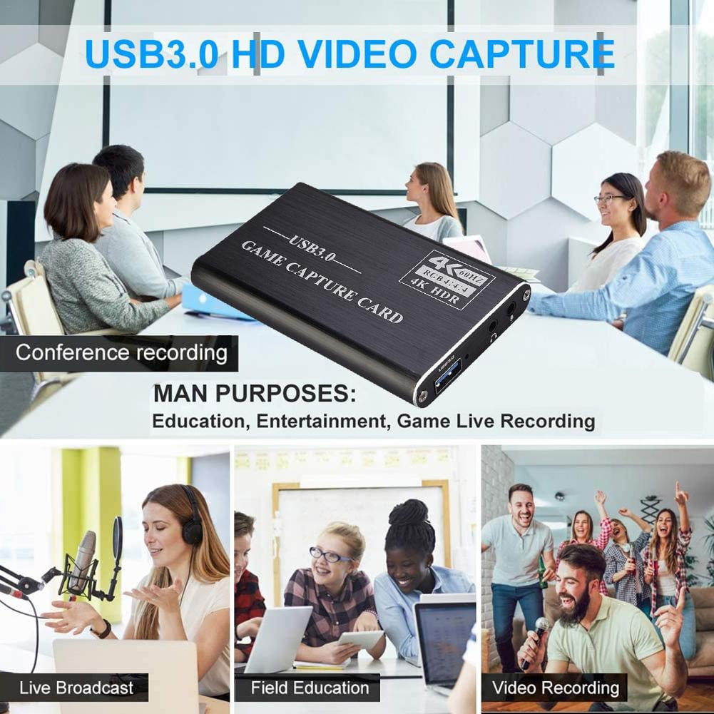 Audio Video Capture Card Usb3 0 4k Hdmi Driver Free Adapter For Live Broadcast Walmart Com Walmart Com