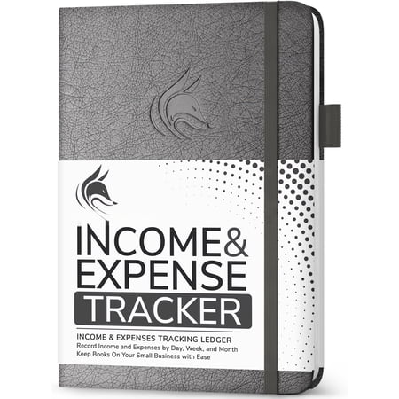 Income & Expense - Accounting & Bookkeeping Book for Small Business - 1-Year Record Notebook, A5 ( Black)