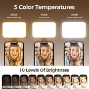 Cshidworld Portable Selfie Light, Fill Light Video Light with Clip Rechargeable 2000mAh CRI 95, 3 Light Modes and 10 Light Levels for Mobile Phone iPhone Webcam Laptop Photo Makeup