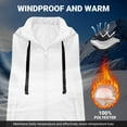 thumbnail image 3 of cocolona Womens Long Puffer Vest Stand Collar Sleeveless Hooded Down Jacket Fall Winter Casual Loose Coats with Pocket, 3 of 8