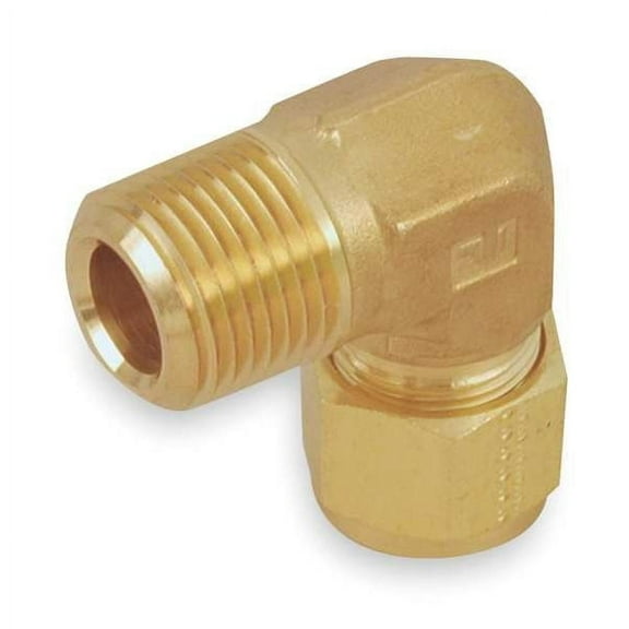 Parker 5/8" A-LOK x 1/2" MNPT Brass 90 Degree Elbow 10MSEL8N-B