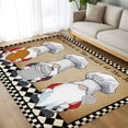 thumbnail image 4 of 5x7 Area Rugs, Farmhouse Chef Gnomes Non-Skid Rubber Backing Large Rectangle Rugs - Living Room Bedroom Home Office, Vintage Black White Plaid Indoor Floor Mat Carpets Washable Rug, 4 of 9