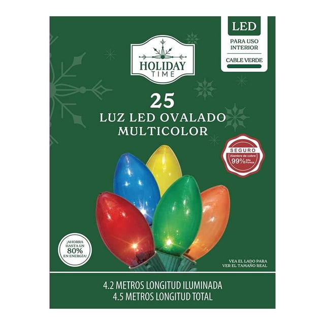 Serie Navideña Holiday Time LED Brillantes de 4.2m 25 Luces Multicolor