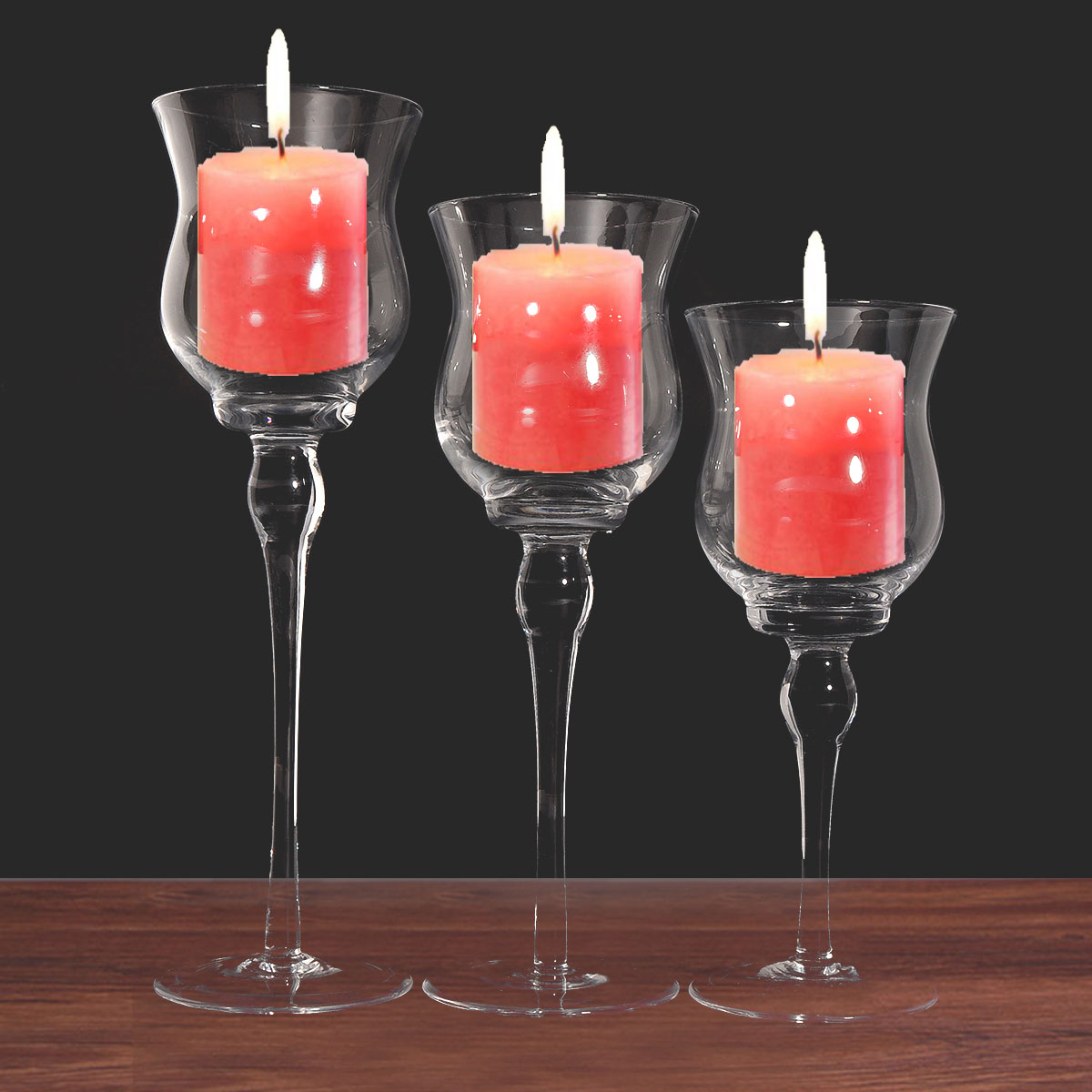 3Pcs Clear Glass Candle Light Lamp Holders Stand Wine Cup Wedding Table Decor Walmart Canada