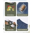 thumbnail image 6 of Toddler Baby Boy Clothes 4T Boys Fall Winter Outfits 5T Boys Long Sleeve Lapel Top Jeans Pants 2PCS Clothing Set Green, 6 of 7