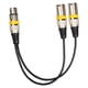 thumbnail image 2 of Cable divisor XLR de audio balanceado (1 hembra a 2 machos) en Y niquelado Amarillo, 2 of 9