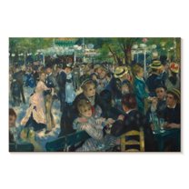 Elephant Stock Dance At Le Moulin De La Galette Wall Art - Horizontal Canvas Wall Art - Lobby Wall Decor - People Canvas - Teal And Green Decor By Pierre Auguste Renoir - 51" x 34"