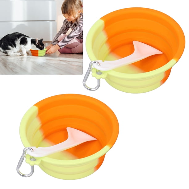 Cuenco Plegable Para Mascotas, Cuenco De Alimentación Para Perros, 380 Ml, 2 Piezas, Silicona De Grado Alimenticio Resistente A La Temperatura Para Viajes
