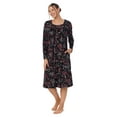 thumbnail image 3 of Aria Women's Knit Velour Long Sleeve Square Neck Nightgown with Pockets, Sizes S to 5X, 3 of 5