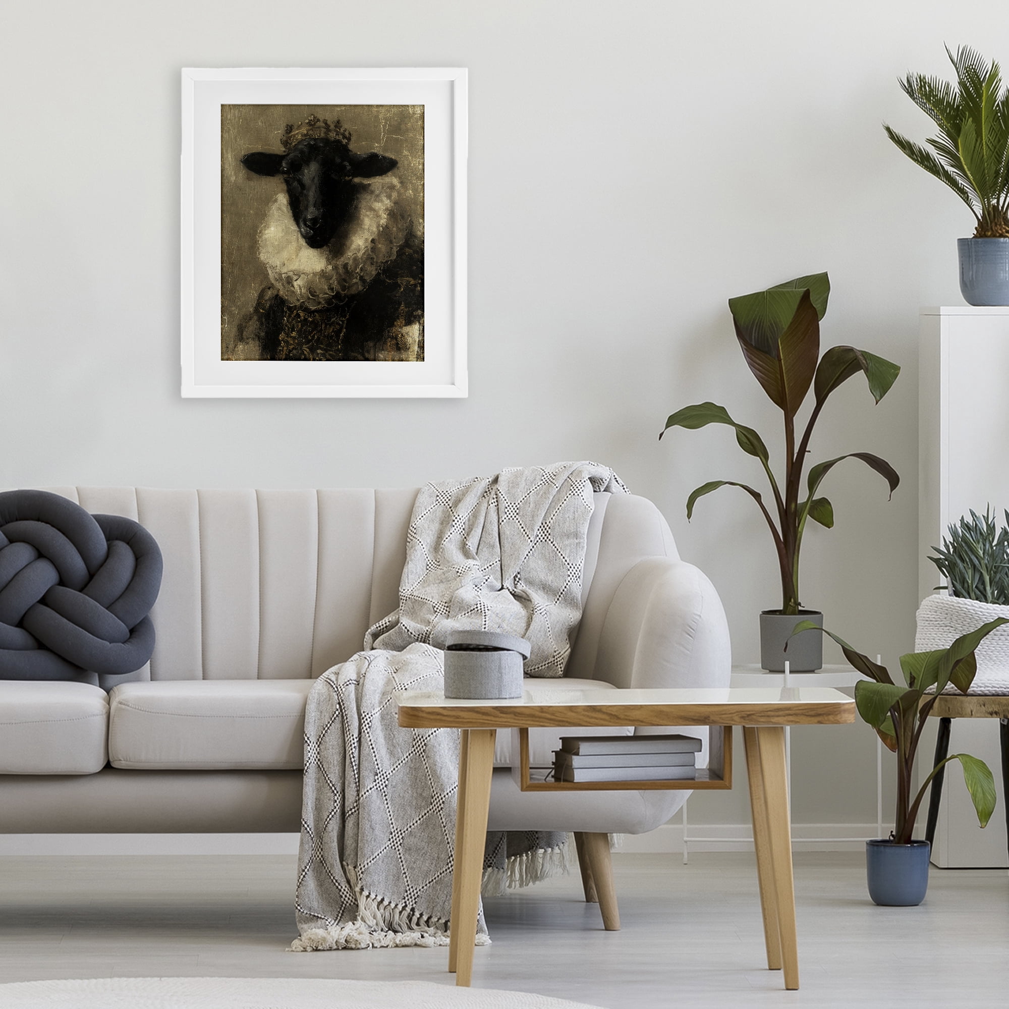 Stupell Industries Noble Ram Portrait White Framed Print Under Glass, design by Svetlana Aleynikova