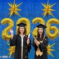thumbnail image 5 of PMU 12 Pc Set Graduation 2026 - New Years 2026 Gold Balloons with Blue Curtain Backdrop Party Kit Decorations, 5 of 7