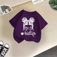 thumbnail image 1 of CHAOLEI T-Shirt Graphique Mignon pour Filles, Col Rond, Manches Courtes, Été, Décontracté, Violet, 7-8 Ans, 1 of 3