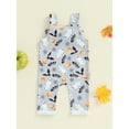 thumbnail image 4 of Suealasg Baby Boys Girls Overalls Romper 3 6 12 18 Months Infant Halloween Clothes Sleeveless Square Neck Ghost Cobweb Print Overalls Jumpsuits, 4 of 7