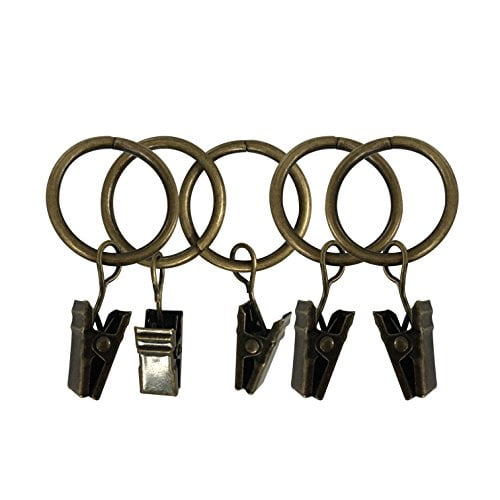 Bronze Easy2Hang 1.5" Ring Clips Strong Metal Curtain Rings Set of 14 