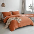 thumbnail image 3 of Soft Duvet Cover - 100% Washed Microfiber Rust Comforter Cover Set 3 Pieces, 3 of 7