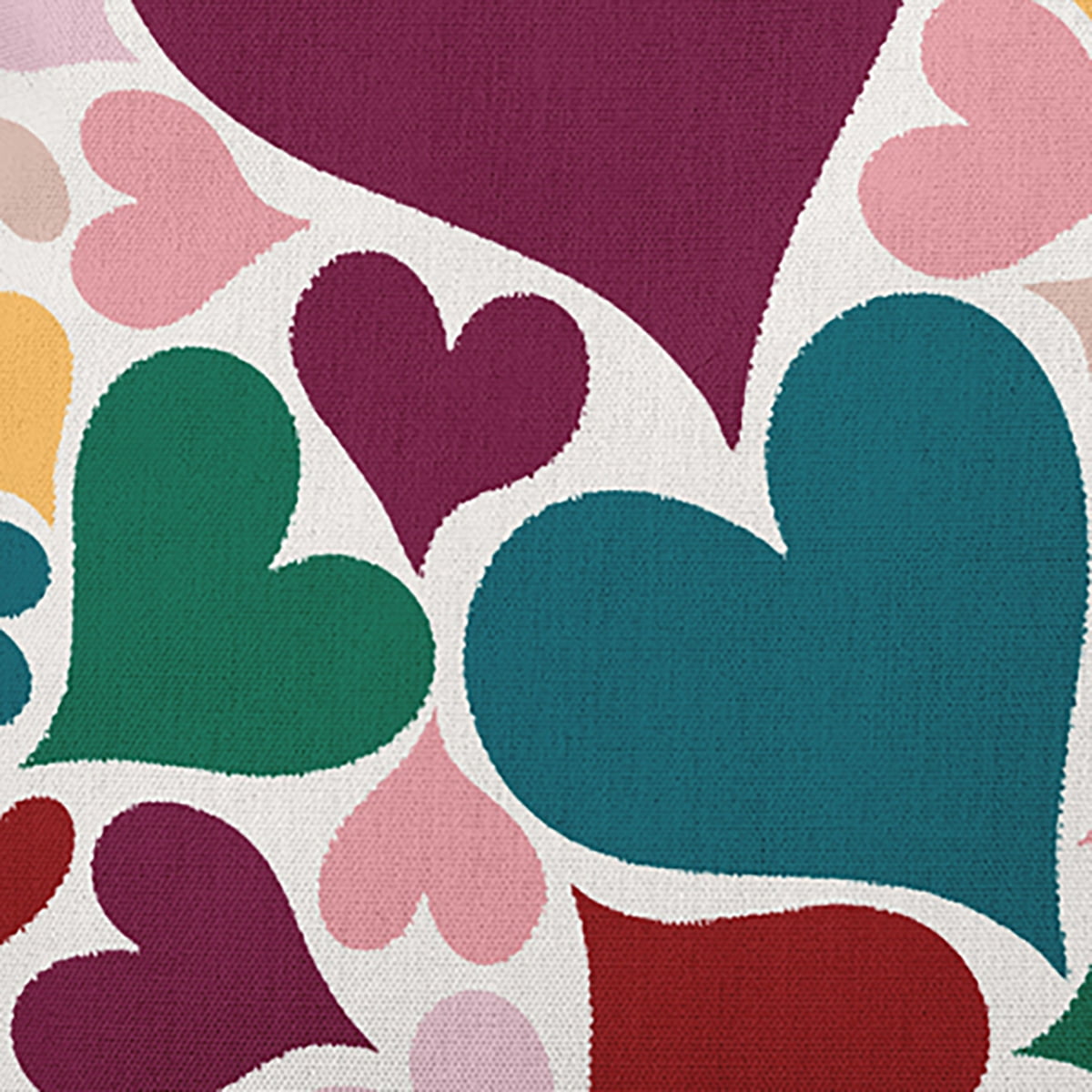 18"x18" Simply Daisy Valentines Hearts All Around Poly Accent Pillow, Magenta Qty 1