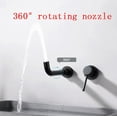 thumbnail image 3 of Wall Mount Faucet Bathroom Sink, Solid Brass Bathroom Faucets, 360 Degree Rotating Nozzle, 2-Hole Single Handle Bathroom Sink Faucets, Black, 3 of 7