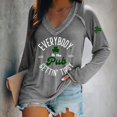 thumbnail image 2 of Wang6 Womens Long Sleeve St Patricks Day V Neck T-Shirt Plus Size Shamrock Letter Printed Tops Causal Loose Fit Saint Graphic Tees Shirts Grey XL, 2 of 4