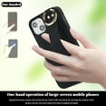 thumbnail image 2 of Allytechgroup 2024 New Trendy Back Case Cover for Apple iPhone 13, Premium PU Leather Luxury Design with Ring Holder Stand Bracket Bumper Shockproof Phone Case for Girls Women, Black, 2 of 8