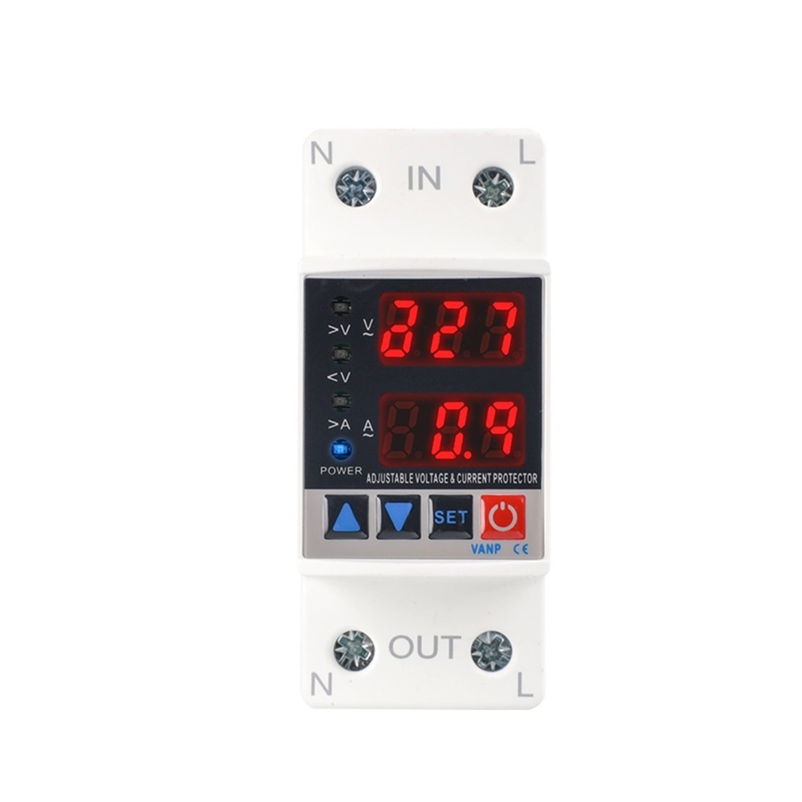 EJYWPSWD GP2-VA Din Rail Over Current Over Voltage Under Voltage Protection Device 40A 63A Protector 220VAC