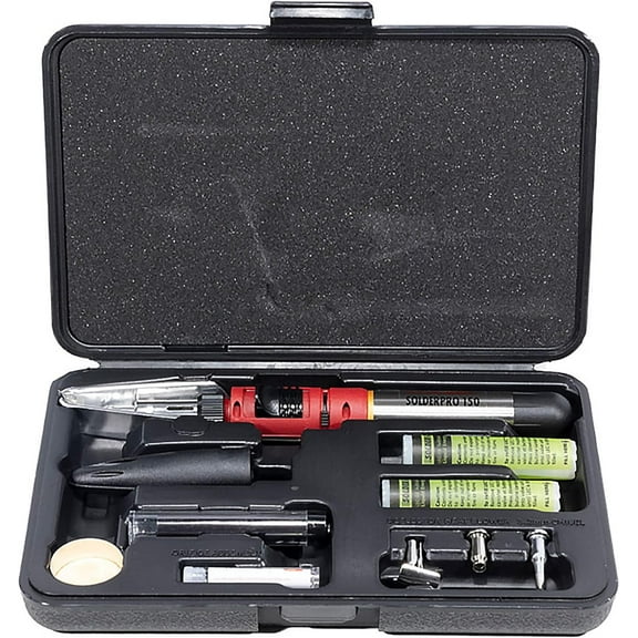 Solder-It SolderPro 150 Soldering Iron Kit (PRO-150K) | Multi-Function Butane Heat Tool with Tips and Case | Cordless and Portable Soldering Gun | Home Improvement Tools and Soldering Kit Essential
