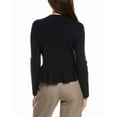thumbnail image 2 of Bruno Magli womens  Merino Wool Peplum Sweater Jacket, m, Navy, 2 of 3