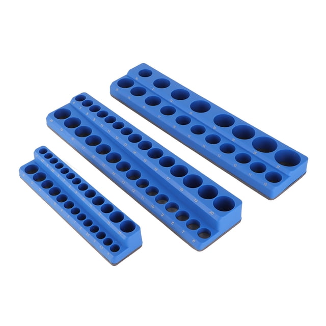 Kit de Soporte de Enchufe Magnético, Juego de Organizador de enchuffe Magnético de 3 Piezas Bandeja de Almacenamento de Enchufes de Unidad de 1/4 Pulg., 3/8 Pulg., 1/2 pulg.