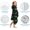 thumbnail image 7 of Black Dinosaurs Neon Pattern Hooded Bath Towel，50"x30" for Ages 3 To 12 Kids, Quick Dry Lightweight Soft Microfiber Hood Beach Towel Cover Up for Kids, 7 of 7