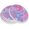 thumbnail image 3 of Coolnut Blue Pink Marble Texture Coasters for Drinks Set of 2, Absorbent Ceramic Drink Coaster with Cork Base for Wooden Coffee Table, Cool Housewarming Gift for Home Decor Gifts, 3 of 6