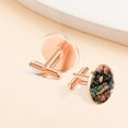 thumbnail image 7 of PhooArto Men's Classic Stainless Steel, Peacock Flowers Pattern Cufflinks Business Wedding Shirts, Rose Gold, 7 of 7