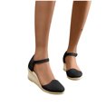 thumbnail image 5 of TKYCMSUAKI Espadrilles Flatform Sandals for Women, Platform Ankle Strap Wedge Sandals Closed Toe Ankle Strap Espadrille Wedge Sandals for Women Casual Summer Womens Shoes, 5 of 5