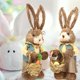 thumbnail image 2 of GOOHOCHY Figuritas de conejito tejidas de paja de Pascua, estatuas de conejo, decoraciones para el hogar, 2 uds., 2 of 8
