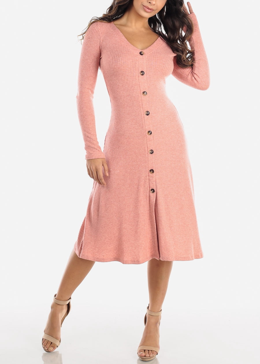 button up pink dress