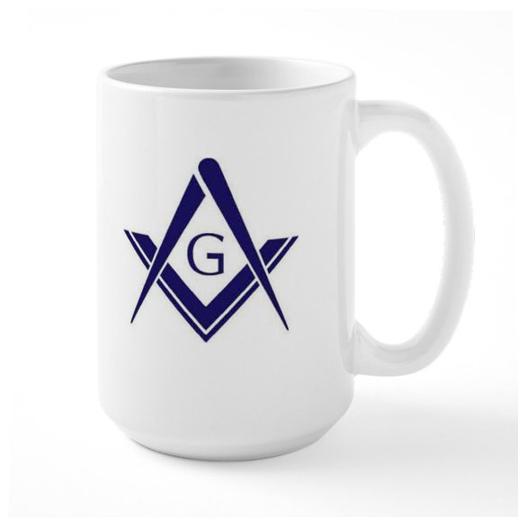 CafePress - Simply Freemason Large Mug - 15 oz Ceramic Large White Novelty Mug