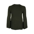 thumbnail image 2 of Style & Co Split Neck Bell Sleeve Sweater Dark Ivy Green XS, 2 of 3