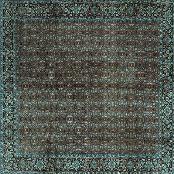 Ahgly Company Indoor Square Persian Light Blue Traditional Area Rugs, 5' Square