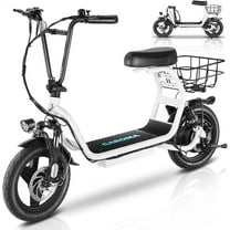 Caroma Peak 1200W Electric Scooter Seat Adults 500Wh Battery 30-Miles 20MPH 14 Fat Tire Foldable Adult Commuting Basket Shock Absorbing